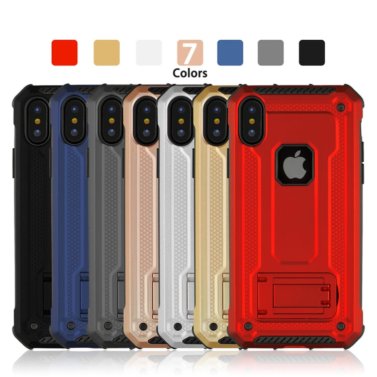 For iPhone X / XS Ultra-thin Shockproof TPU + PC Protective Back Case with Holder