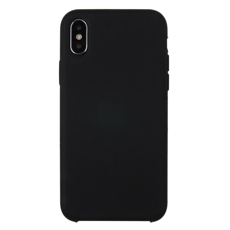 For iPhone X / XS Pure Color Liquid Silicone + PC Dropproof Protective Back Cover Case