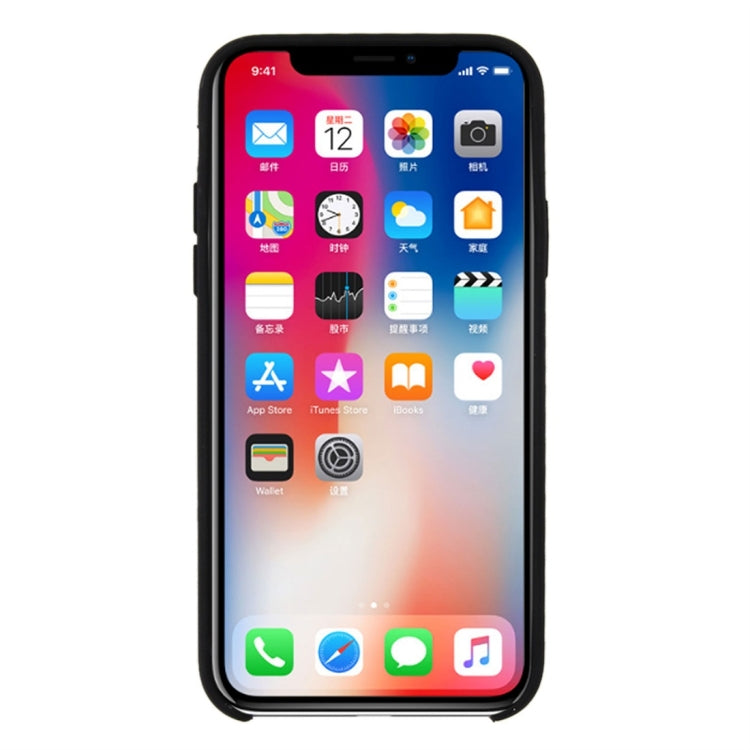 For iPhone X / XS Pure Color Liquid Silicone + PC Dropproof Protective Back Cover Case