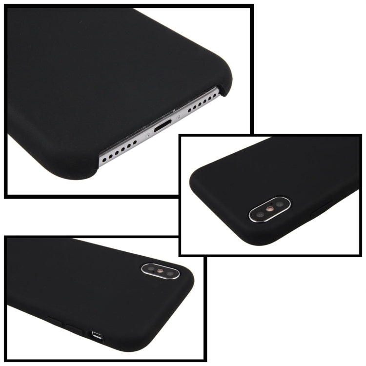 For iPhone X / XS Pure Color Liquid Silicone + PC Dropproof Protective Back Cover Case