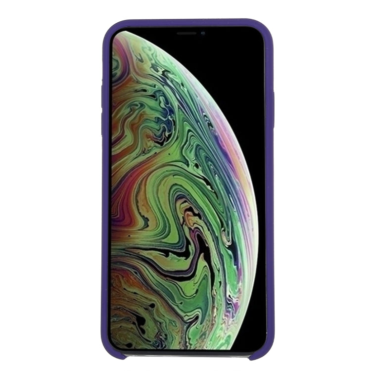 For iPhone X / XS Pure Color Liquid Silicone + PC Dropproof Protective Back Cover Case