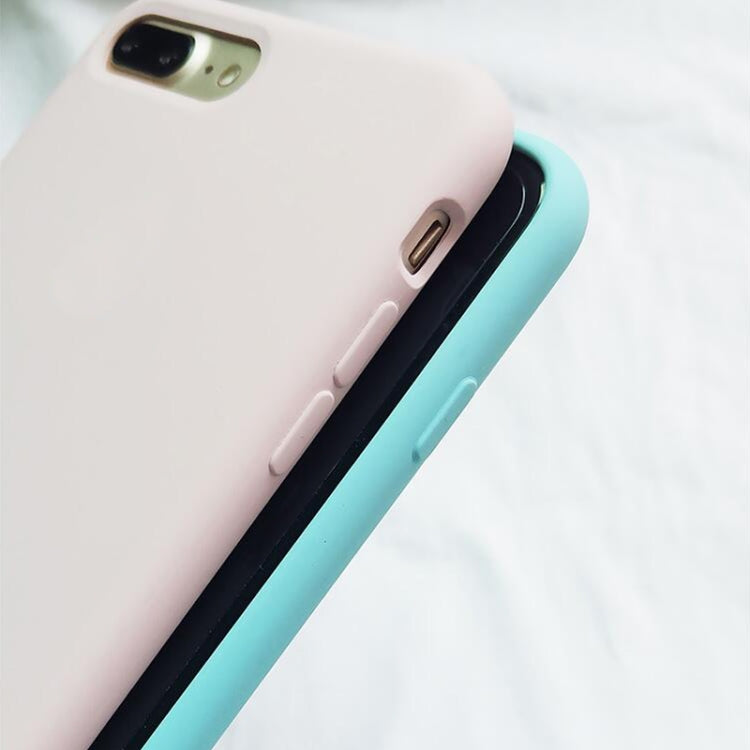 For iPhone X / XS Pure Color Liquid Silicone + PC Dropproof Protective Back Cover Case