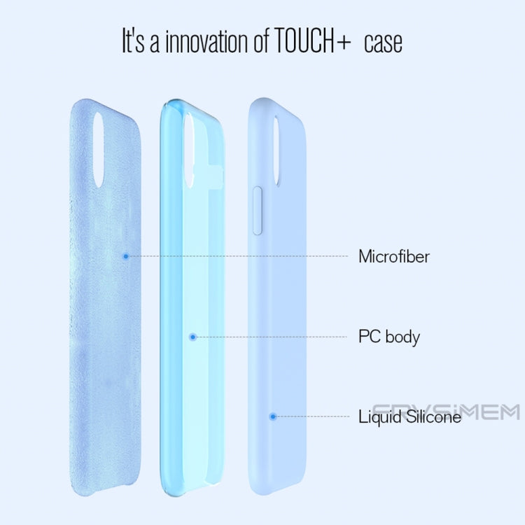 For iPhone X / XS Pure Color Liquid Silicone + PC Dropproof Protective Back Cover Case