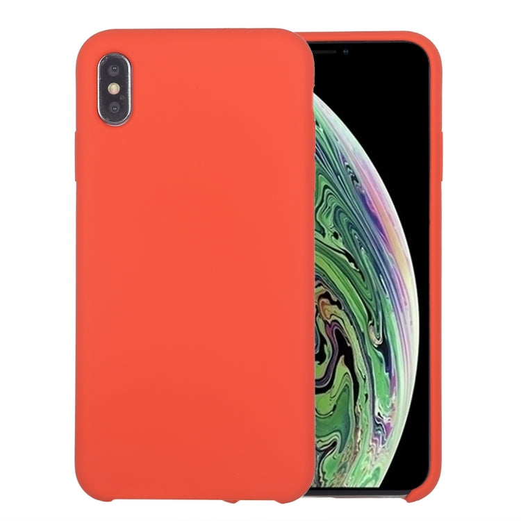 For iPhone X / XS Pure Color Liquid Silicone + PC Dropproof Protective Back Cover Case