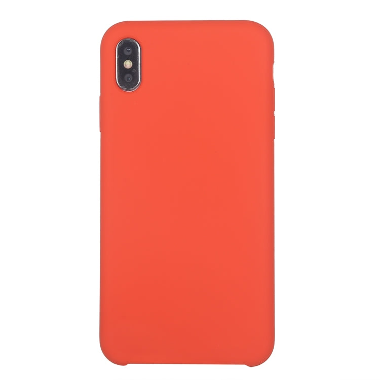 For iPhone X / XS Pure Color Liquid Silicone + PC Dropproof Protective Back Cover Case