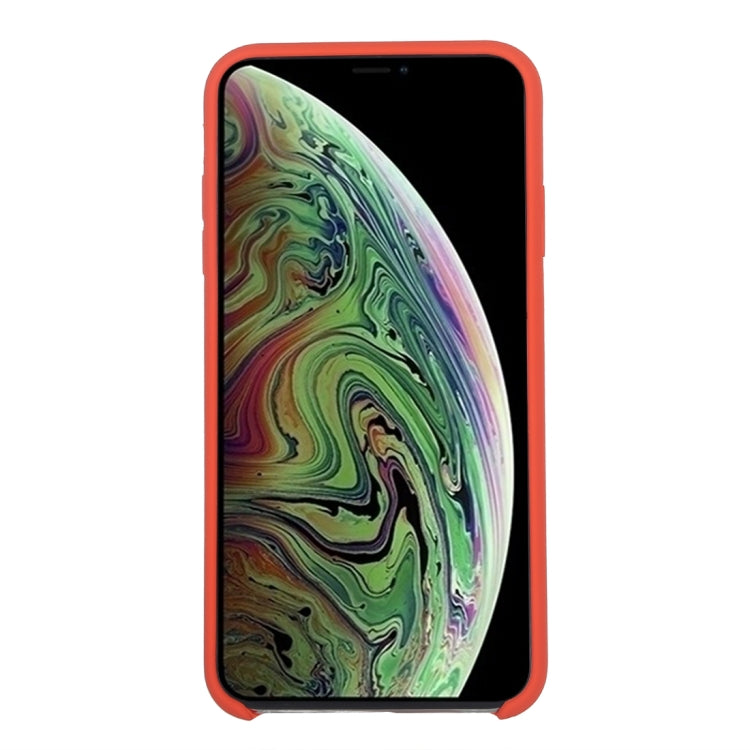 For iPhone X / XS Pure Color Liquid Silicone + PC Dropproof Protective Back Cover Case