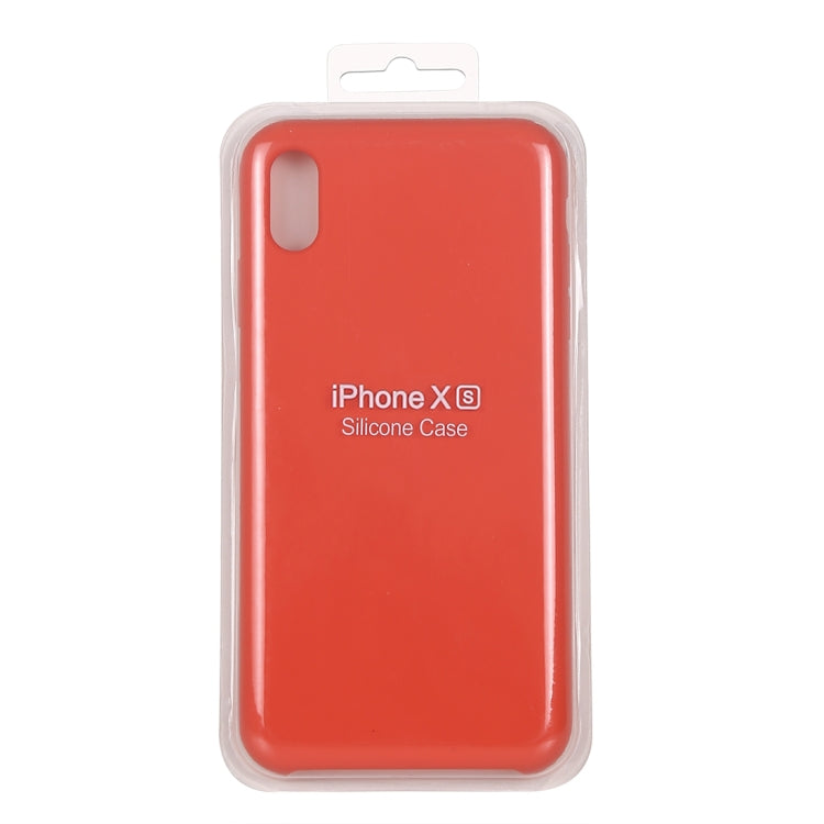 For iPhone X / XS Pure Color Liquid Silicone + PC Dropproof Protective Back Cover Case