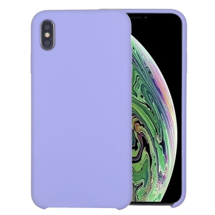 For iPhone X / XS Pure Color Liquid Silicone + PC Dropproof Protective Back Cover Case