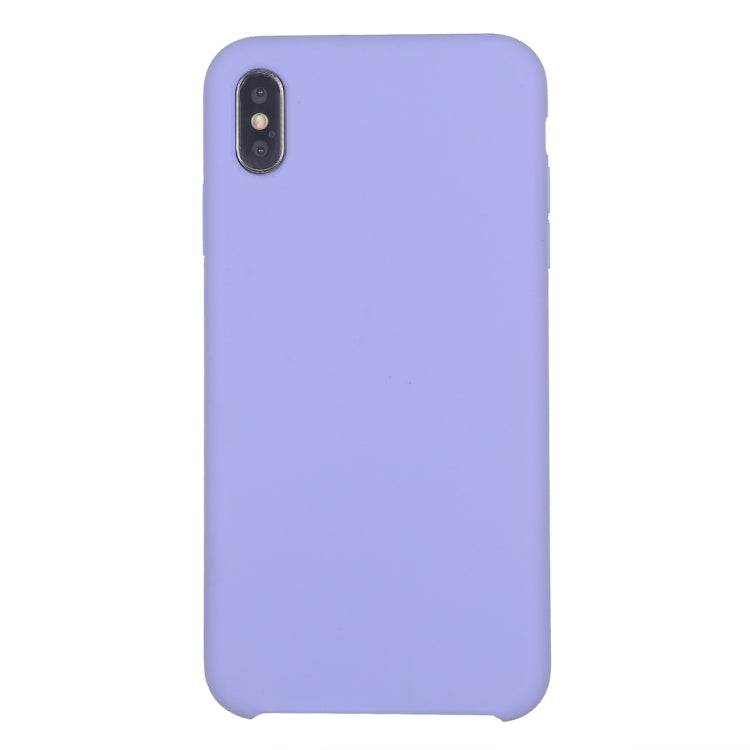 For iPhone X / XS Pure Color Liquid Silicone + PC Dropproof Protective Back Cover Case