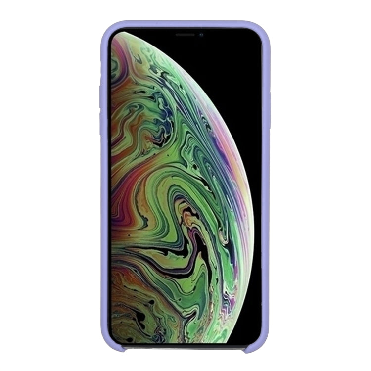 For iPhone X / XS Pure Color Liquid Silicone + PC Dropproof Protective Back Cover Case