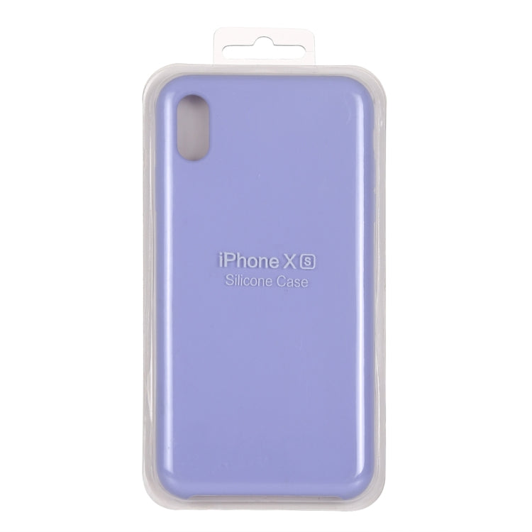 For iPhone X / XS Pure Color Liquid Silicone + PC Dropproof Protective Back Cover Case