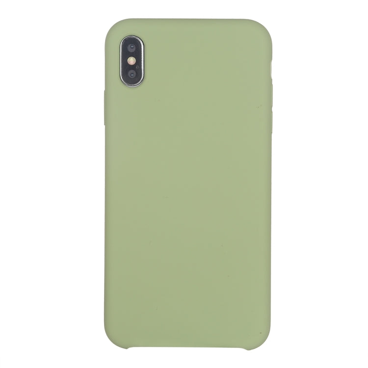 For iPhone X / XS Pure Color Liquid Silicone + PC Dropproof Protective Back Cover Case