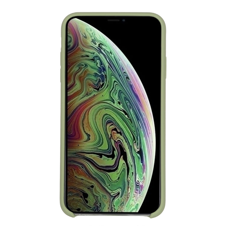 For iPhone X / XS Pure Color Liquid Silicone + PC Dropproof Protective Back Cover Case