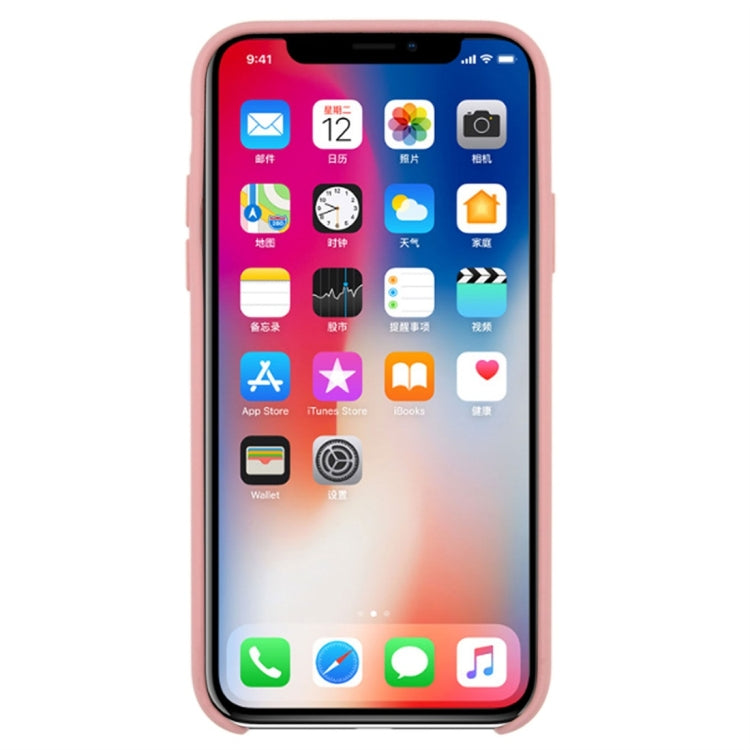 For iPhone X / XS Pure Color Liquid Silicone + PC Dropproof Protective Back Cover Case