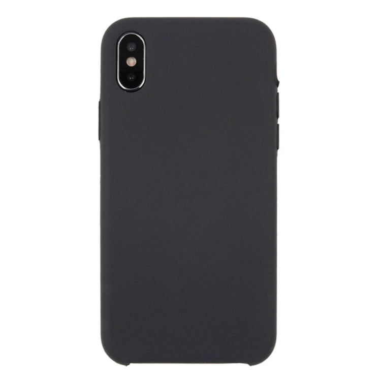 For iPhone X / XS Pure Color Liquid Silicone + PC Dropproof Protective Back Cover Case