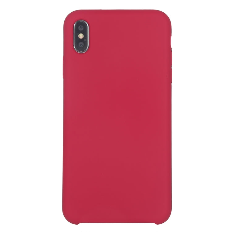 For iPhone X / XS Pure Color Liquid Silicone + PC Dropproof Protective Back Cover Case