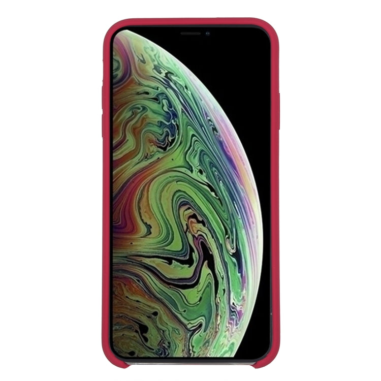 For iPhone X / XS Pure Color Liquid Silicone + PC Dropproof Protective Back Cover Case
