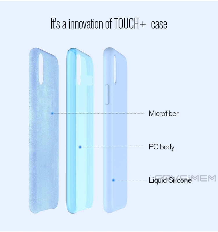 For iPhone X / XS Pure Color Liquid Silicone + PC Dropproof Protective Back Cover Case
