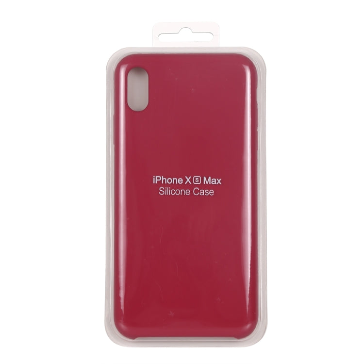 For iPhone X / XS Pure Color Liquid Silicone + PC Dropproof Protective Back Cover Case