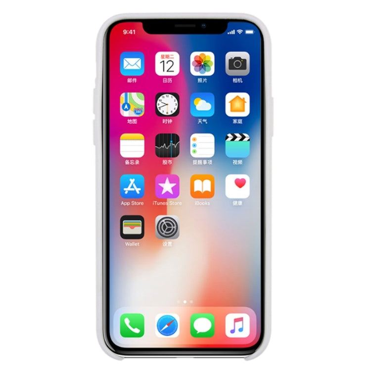For iPhone X / XS Pure Color Liquid Silicone + PC Dropproof Protective Back Cover Case