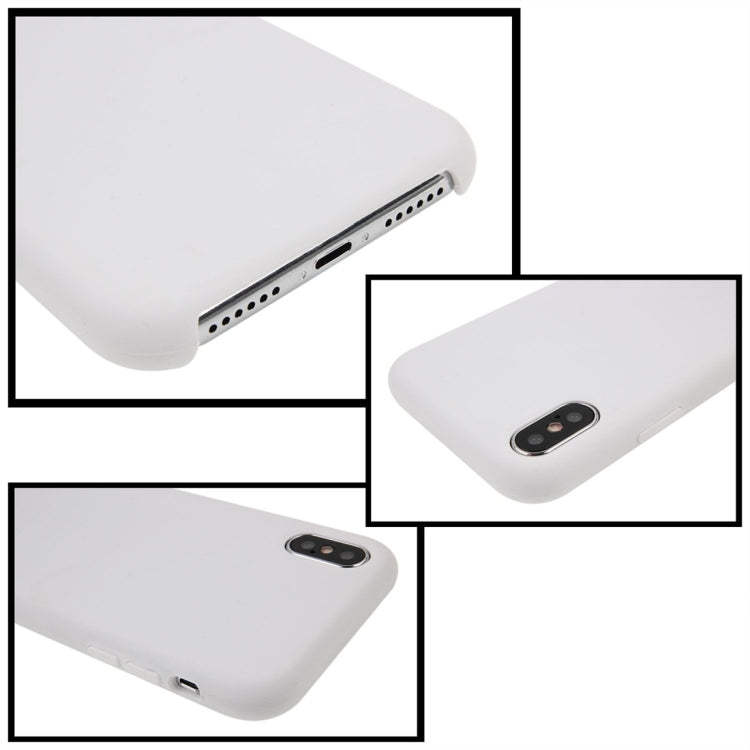 For iPhone X / XS Pure Color Liquid Silicone + PC Dropproof Protective Back Cover Case