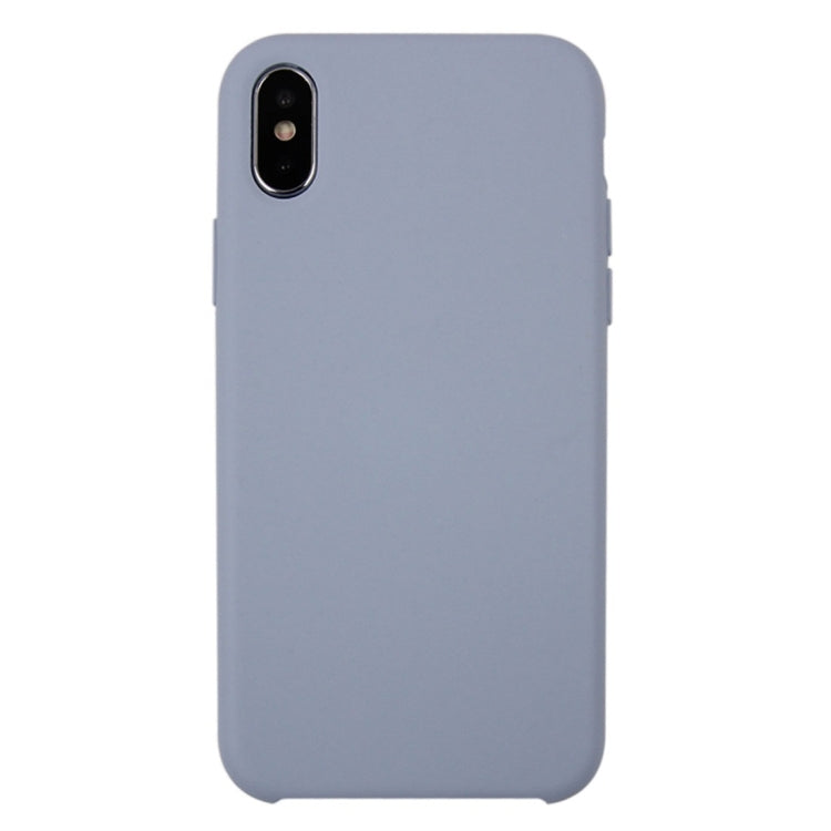 For iPhone X / XS Pure Color Liquid Silicone + PC Dropproof Protective Back Cover Case