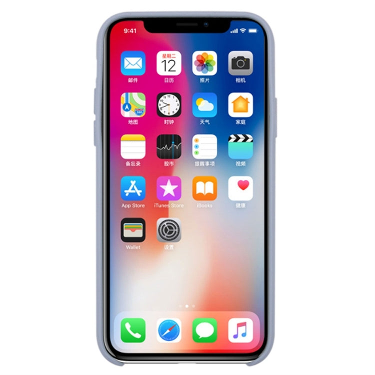 For iPhone X / XS Pure Color Liquid Silicone + PC Dropproof Protective Back Cover Case