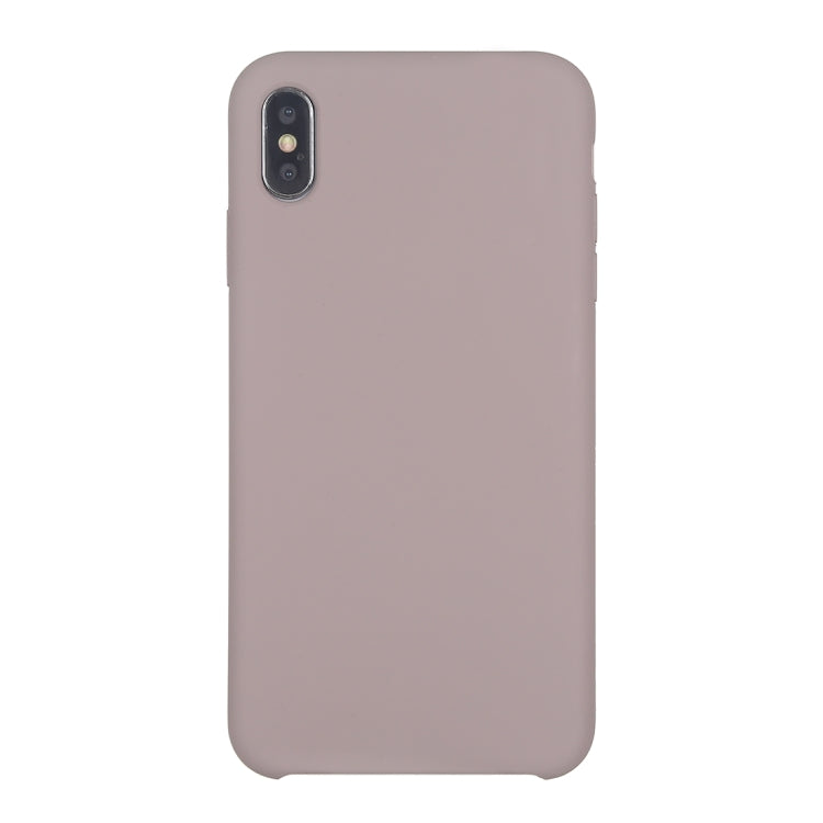 For iPhone X / XS Pure Color Liquid Silicone + PC Dropproof Protective Back Cover Case