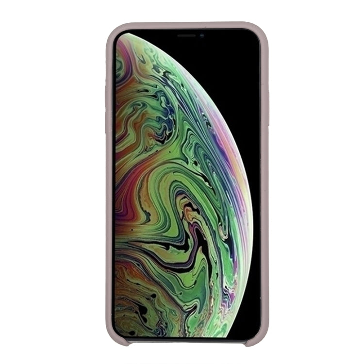 For iPhone X / XS Pure Color Liquid Silicone + PC Dropproof Protective Back Cover Case