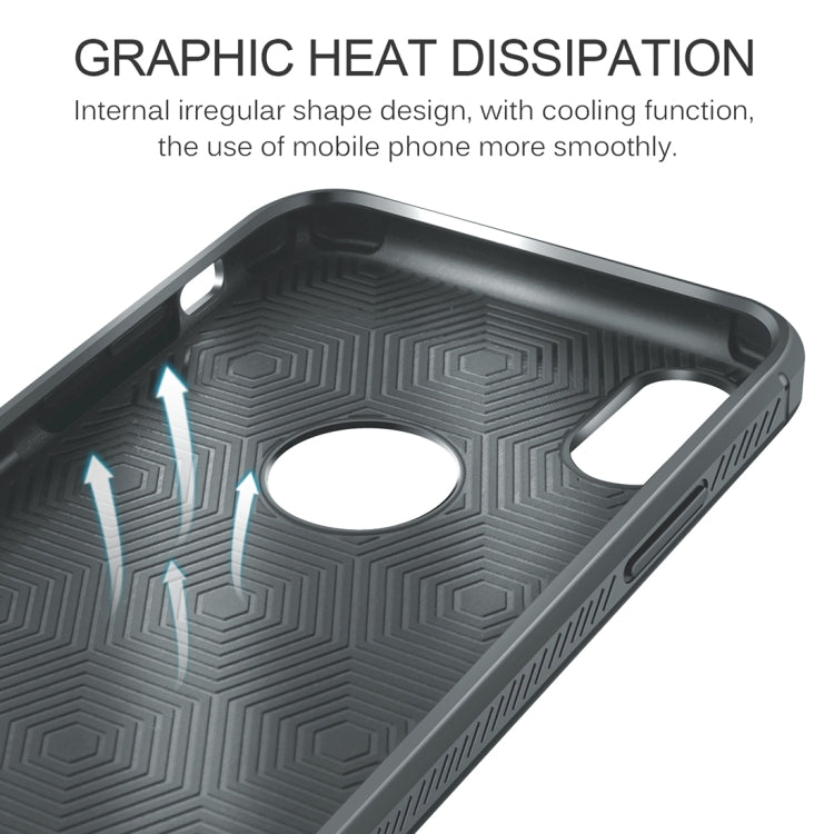 For iPhone X / XS Lenuo Litchi Texture Full Coverage PU Leather + TPU Protective Back Cover Case