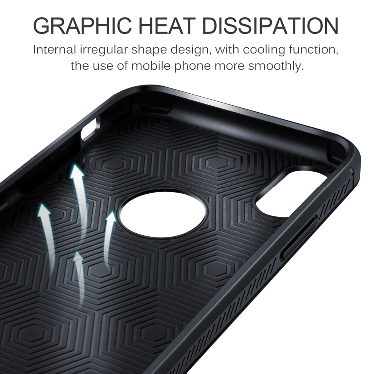 For iPhone X / XS Lenuo Litchi Texture Full Coverage PU Leather + TPU Protective Back Cover Case