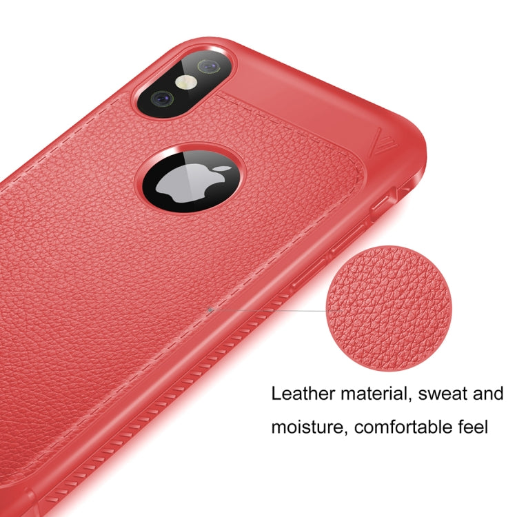 For iPhone X / XS Lenuo Litchi Texture Full Coverage PU Leather + TPU Protective Back Cover Case