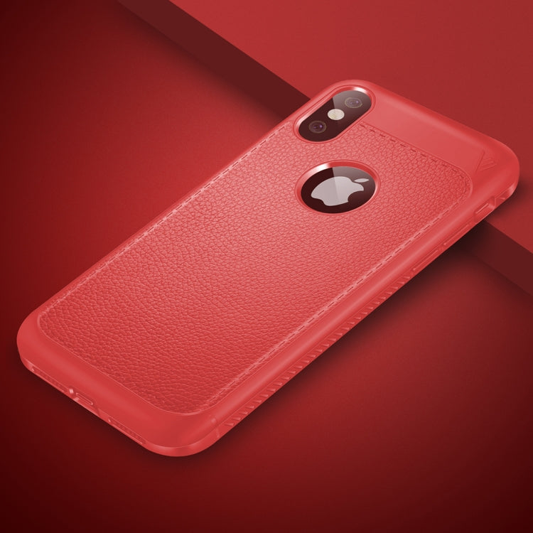 For iPhone X / XS Lenuo Litchi Texture Full Coverage PU Leather + TPU Protective Back Cover Case