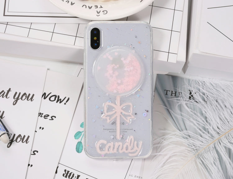 For iPhone X / XS Fashion Cute Lollipop Pattern TPU Protective Back Cover Case