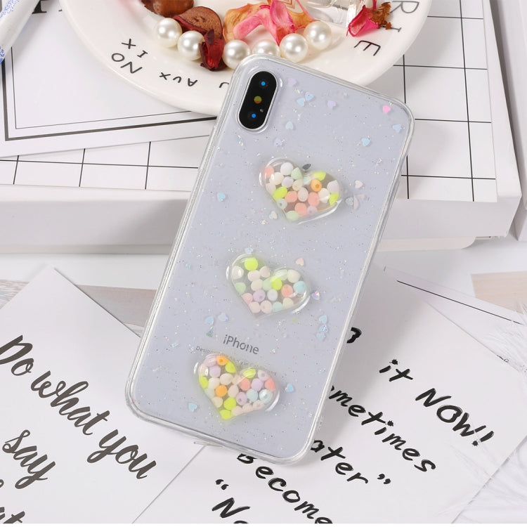 For iPhone X / XS Fashion Candy Love Heart Pattern TPU Protective Back Cover Case