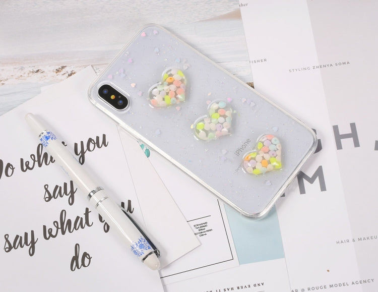 For iPhone X / XS Fashion Candy Love Heart Pattern TPU Protective Back Cover Case