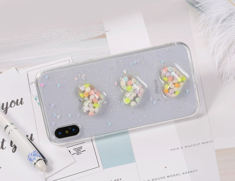 For iPhone X / XS Fashion Candy Love Heart Pattern TPU Protective Back Cover Case