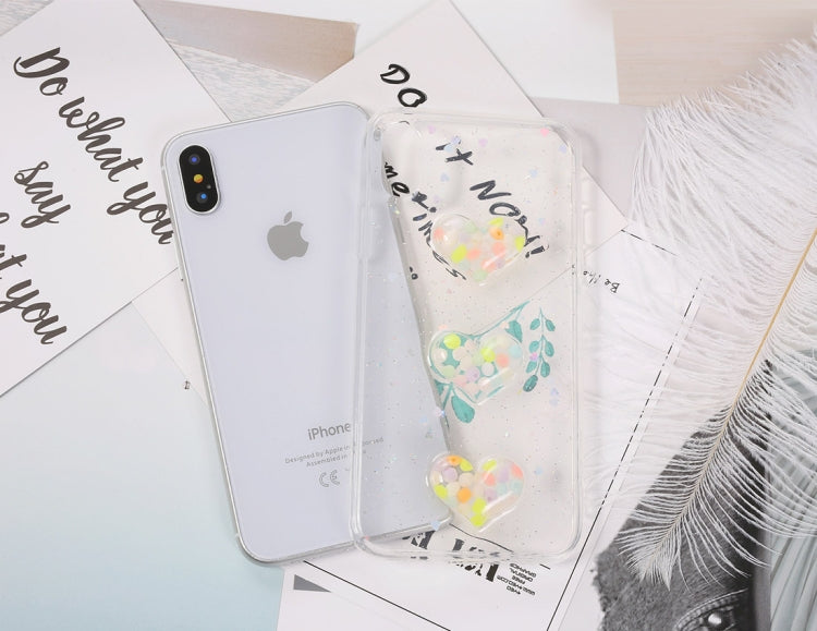 For iPhone X / XS Fashion Candy Love Heart Pattern TPU Protective Back Cover Case