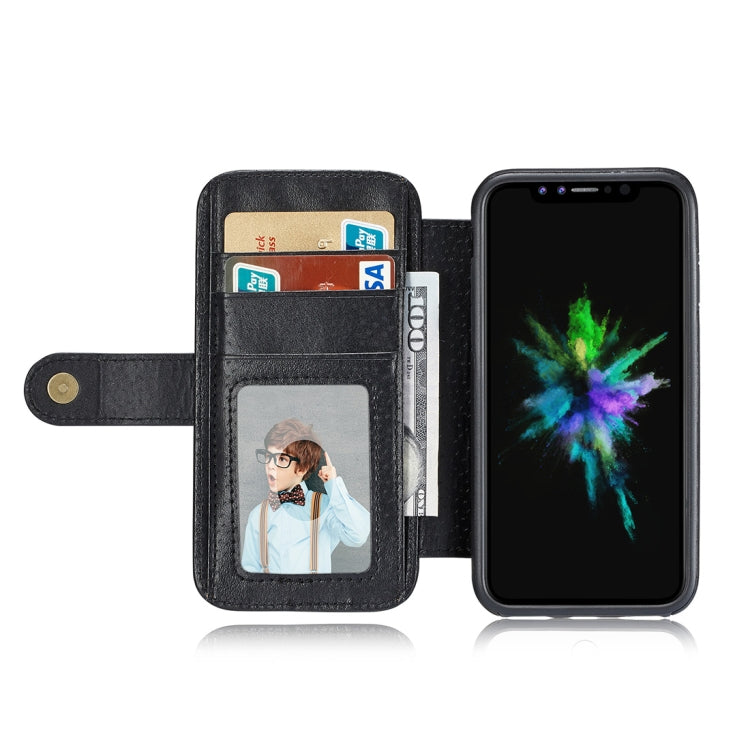 For iPhone X / XS Detachable Retro PU Leather Texture Horizontal Flip Protective Leather Case with Card Slots & Holder & Wallet & Photo Frame