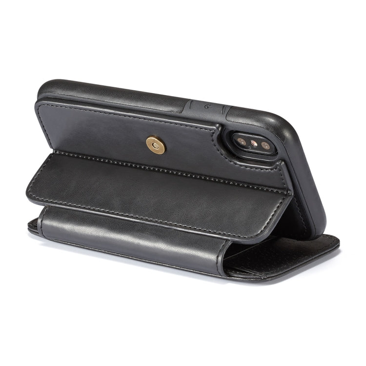 For iPhone X / XS Detachable Retro PU Leather Texture Horizontal Flip Protective Leather Case with Card Slots & Holder & Wallet & Photo Frame