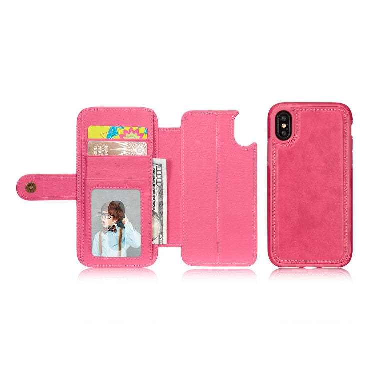 For iPhone X / XS Detachable Retro PU Leather Texture Horizontal Flip Protective Leather Case with Card Slots & Holder & Wallet & Photo Frame