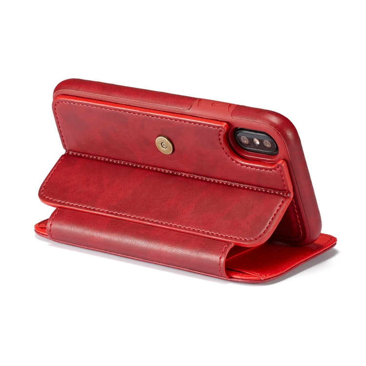 For iPhone X / XS Detachable Retro PU Leather Texture Horizontal Flip Protective Leather Case with Card Slots & Holder & Wallet & Photo Frame