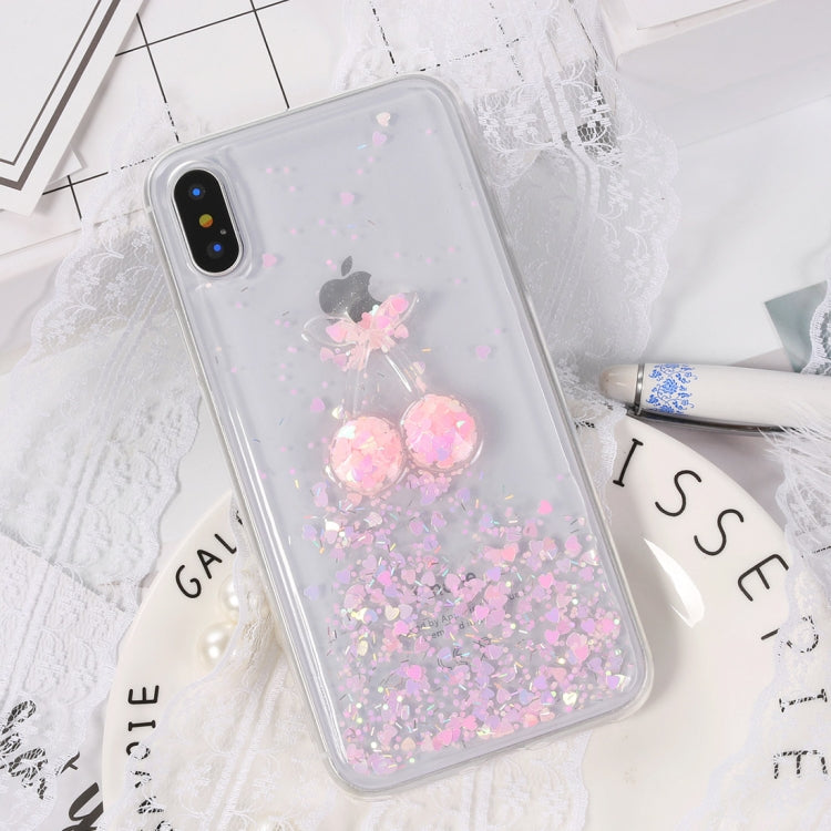 For iPhone X / XS Fashion Cherry Pattern TPU Protective Back Cover Case
