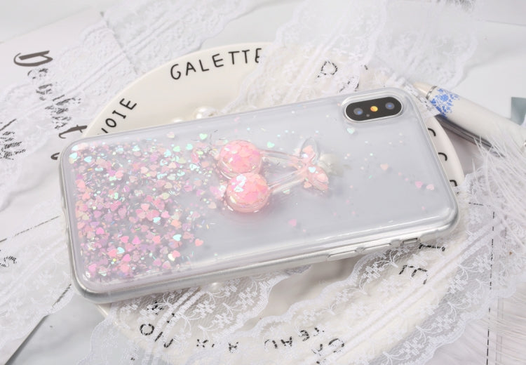 For iPhone X / XS Fashion Cherry Pattern TPU Protective Back Cover Case