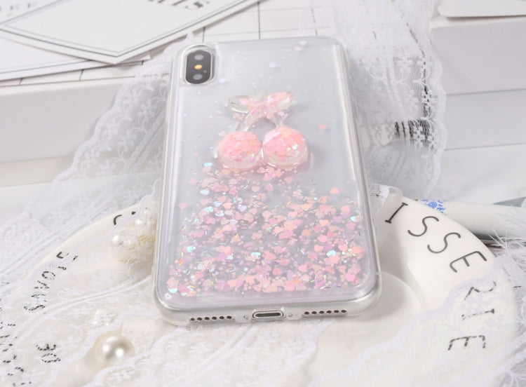 For iPhone X / XS Fashion Cherry Pattern TPU Protective Back Cover Case