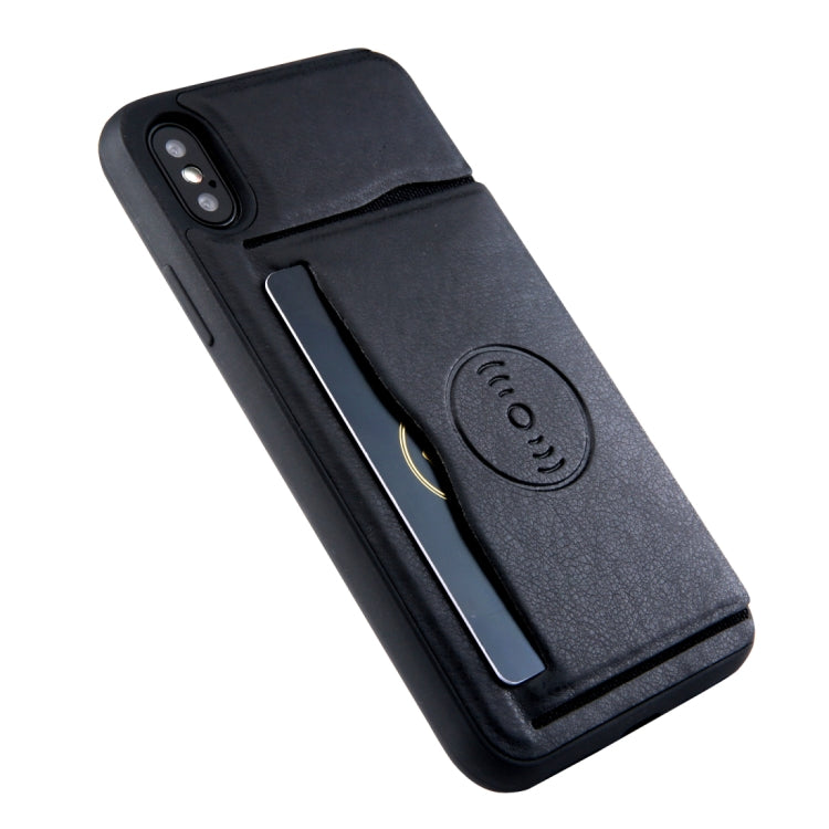 For iPhone X / XS Retro Crazy Horse Texture PU Leather Case with Holder & Card Slots & Hidden Back Sheet Iron