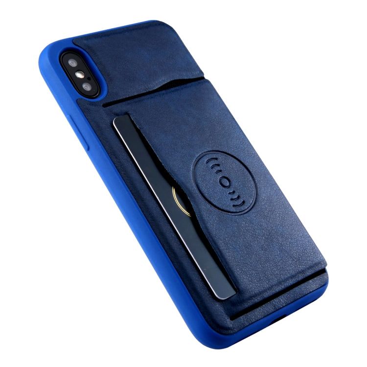 For iPhone X / XS Retro Crazy Horse Texture PU Leather Case with Holder & Card Slots & Hidden Back Sheet Iron