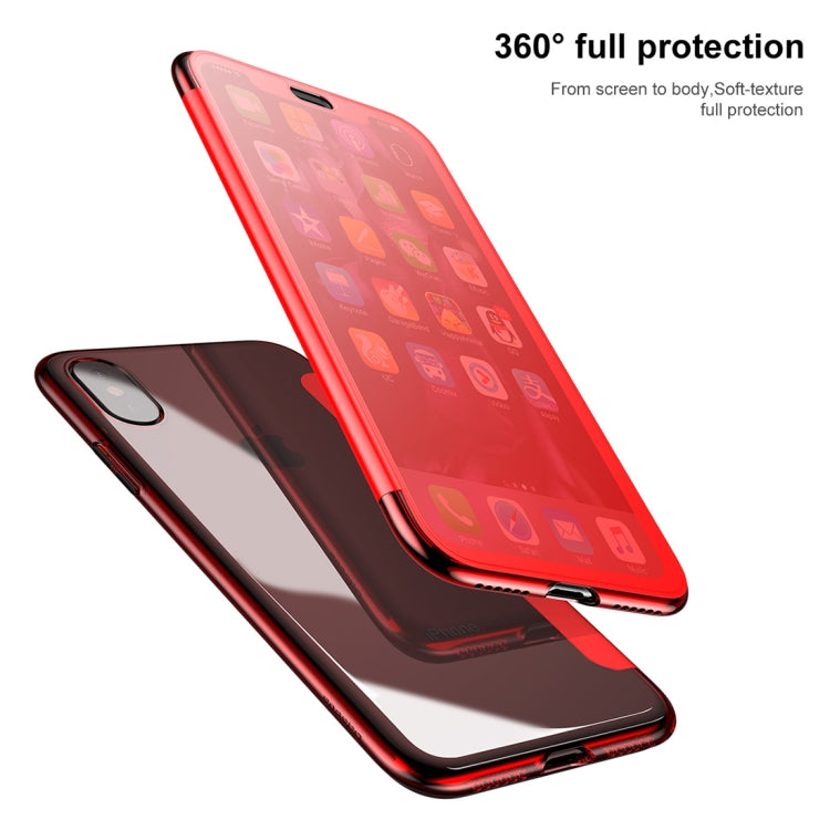 For iPhone X / XS Baseus Touch Screen Soft TPU Ultrathin Cover Flip Protective Case