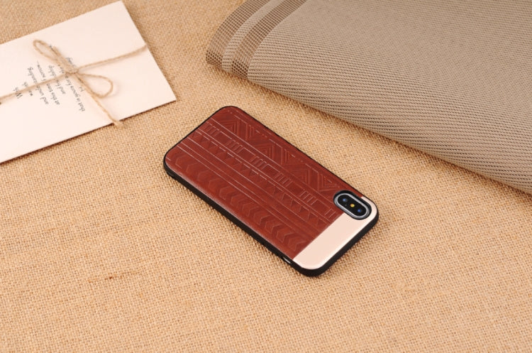 For iPhone X / XS Tyre Track Pattern Protective Back Cover Case