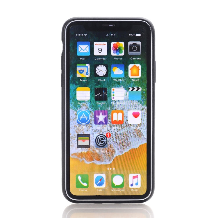 For iPhone X / XS Denim Texture Protective Back Cover Case with Lanyard